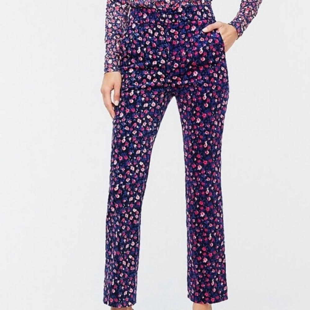 J.CREW dotted floral corduroy pants nwt sz. 10